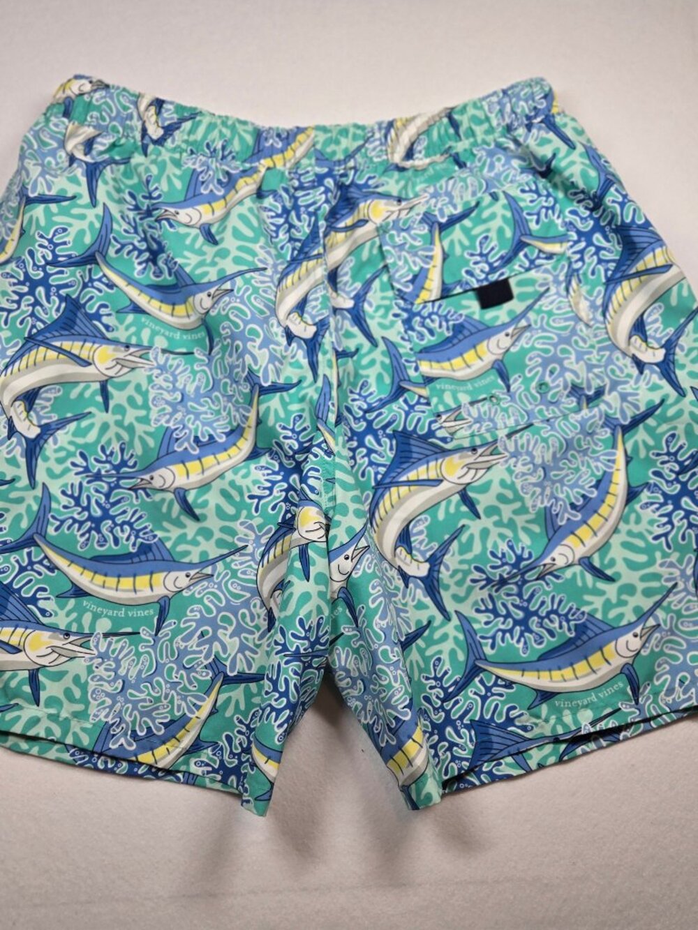 Vineyard Vines Boys Large  Marlin Print Swim Trunks Size